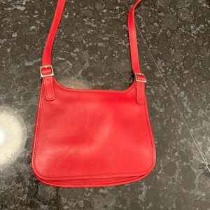 Coach Dark Red Leather Cross Body Bag